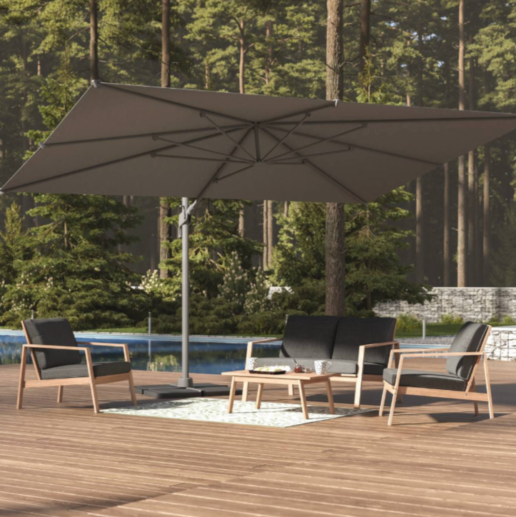 Skæv hældbar parasol rektangulær MELHIA Anthracite / Graphite