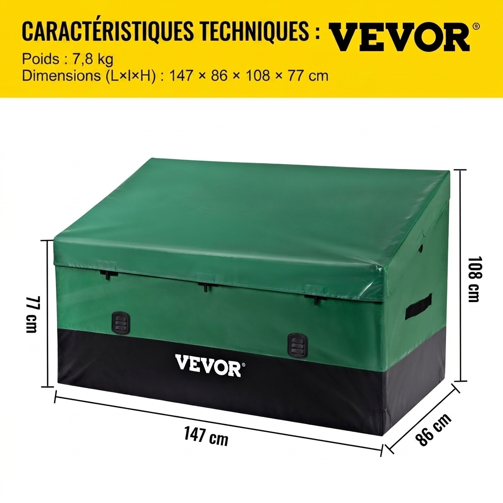 VEVOR - Udendørs Opbevaringskasse XXL 1013L - 147x86x108cm