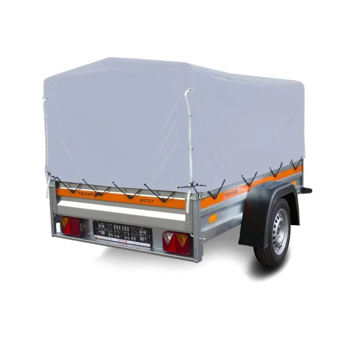 Trailer med presenning og tip