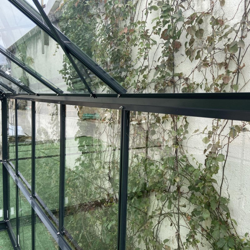 Havedrivhus 14,52m² i Aluminium Antracit og Hærdet Glas 4mm - Prima