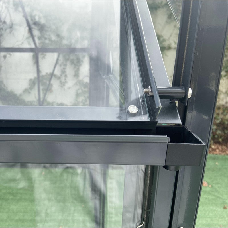 Havedrivhus 14,52m² i Aluminium Antracit og Hærdet Glas 4mm - Prima