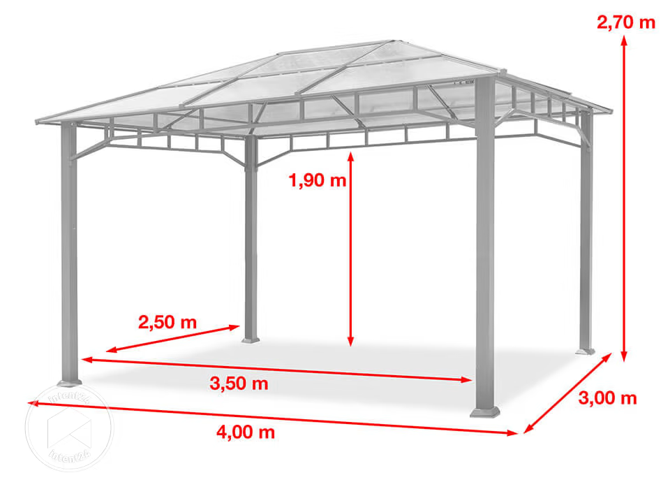Havepavillon, Sunset Deluxe, hårdt tag, 3×4 m