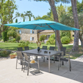 Skæv hældbar parasol rektangulær MELHIA Bleu canard / Graphite