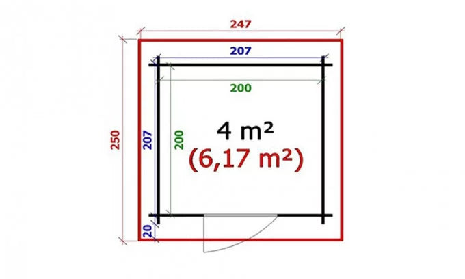 Havehus OUVRIER 1 34 mm - 4m² indvendig