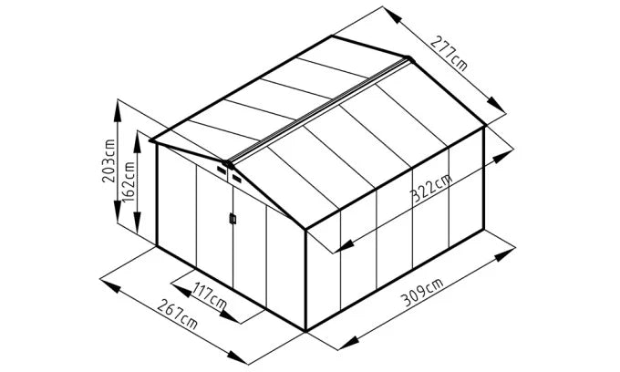 Metalskur ARCHER E - 8.92m²