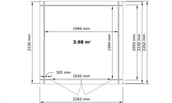 Havehus JONZAC 4m²