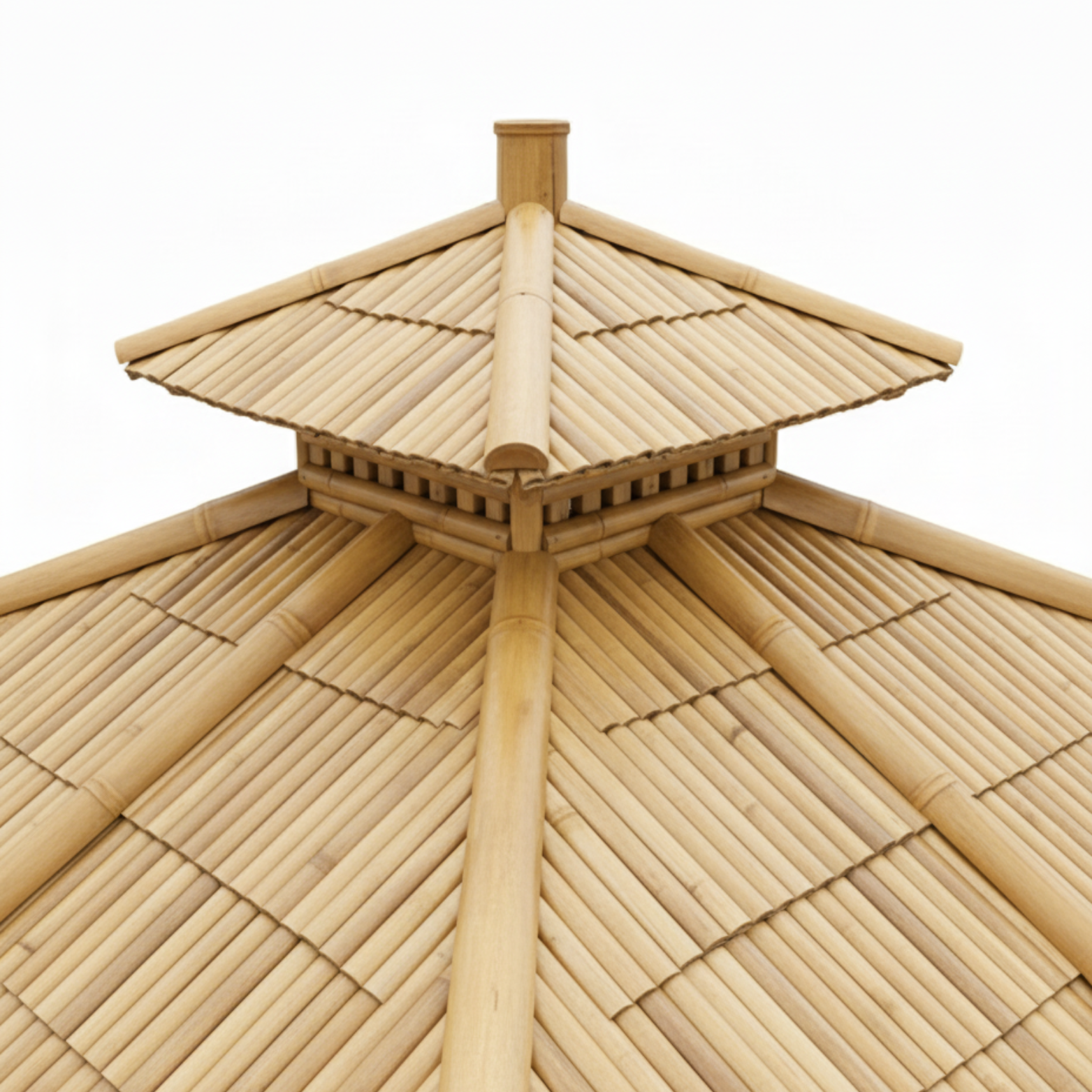 Bambushytte med Bænke M1 | Gazebo & Pergola Natur med Spiseplads | Tag i Bambus eller Palme | 250x250 & 300x300 cm