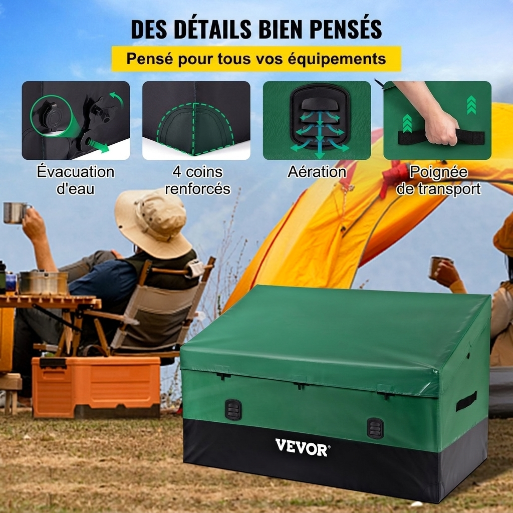 VEVOR - Udendørs Opbevaringskasse XXL 1013L - 147x86x108cm