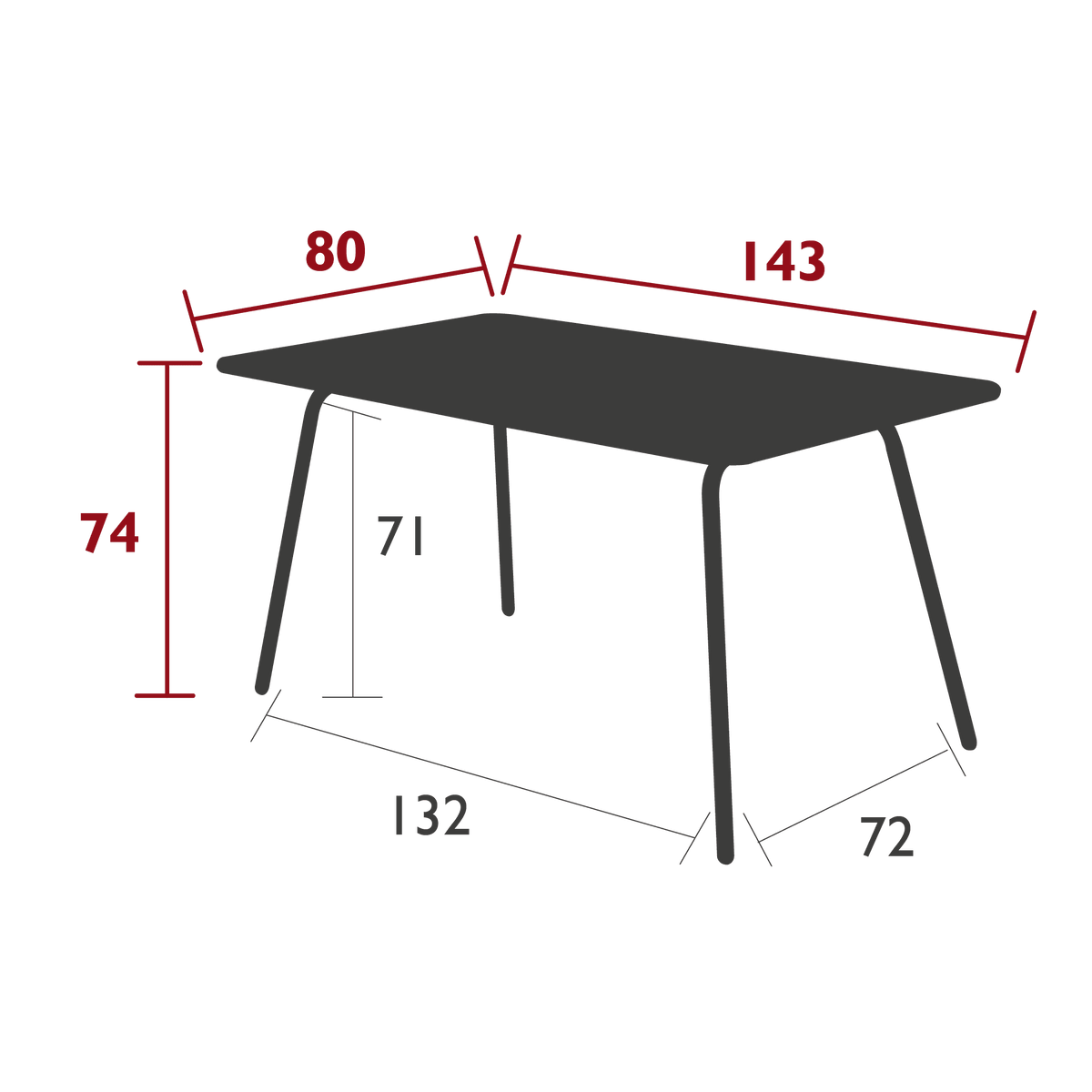 Havebord LUXEMBOURG - 143x80