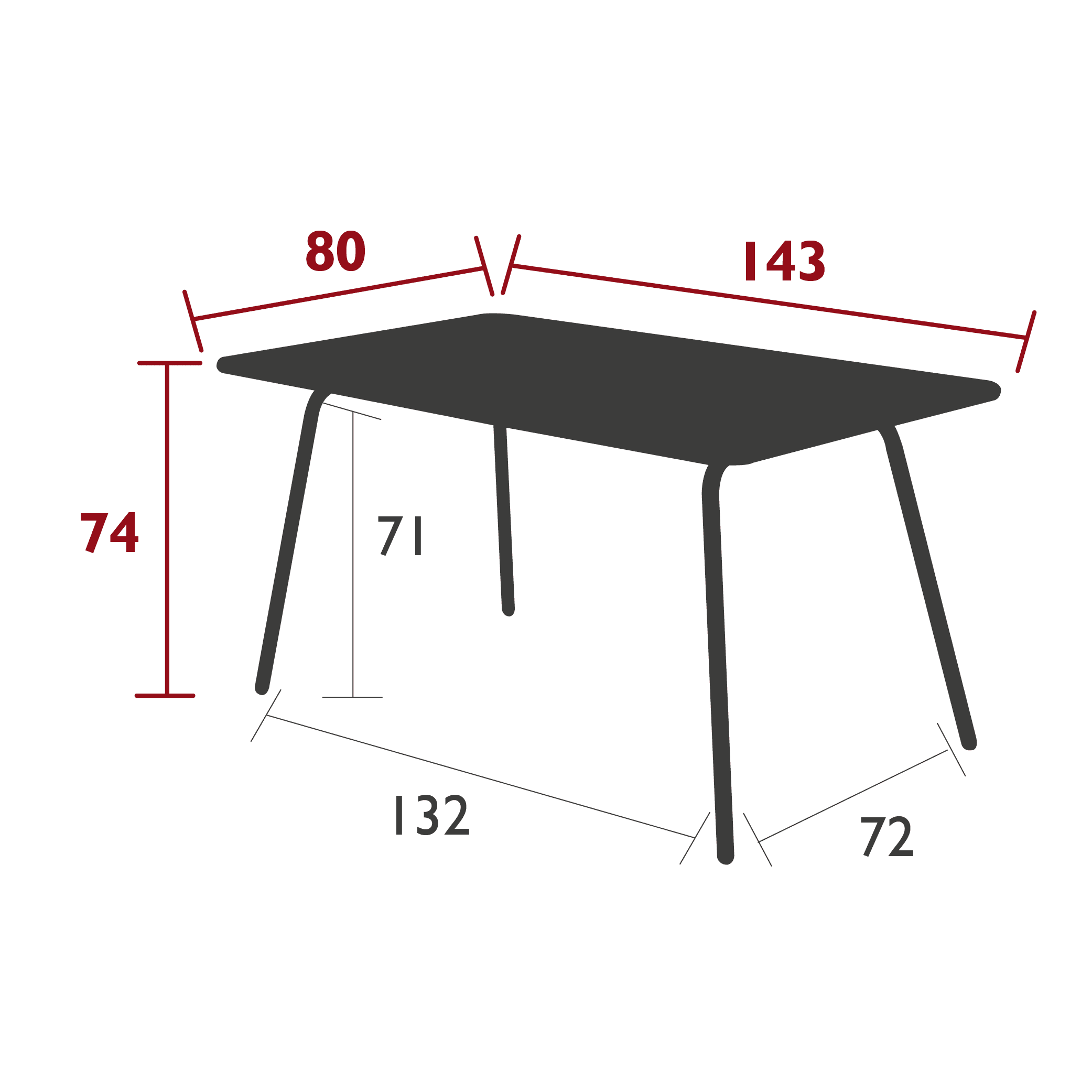 Havebord LUXEMBOURG - 143x80