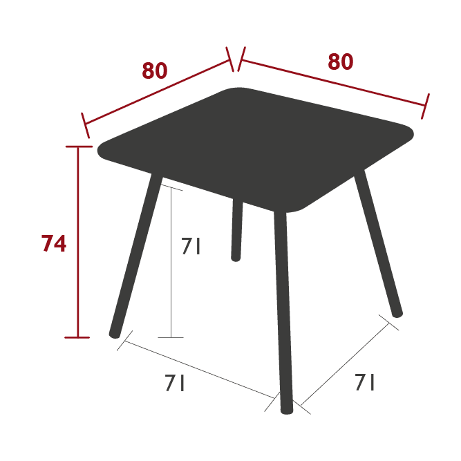 Havebord LUXEMBOURG - 80x80