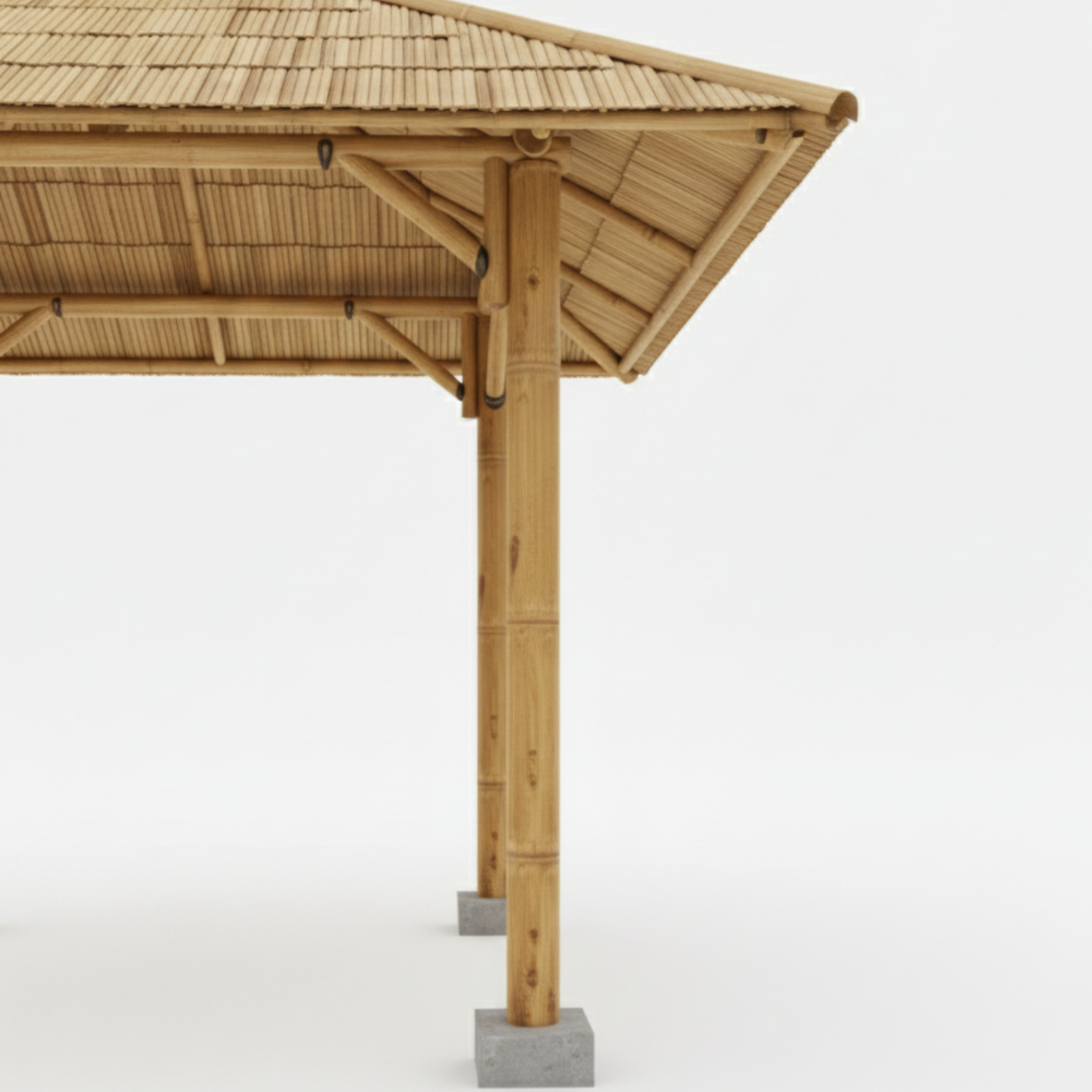 Bambushytte til Haven | Gazebo & Pergola Natur med Tag i Bambus eller Palme | 250x250 & 300x300 cm