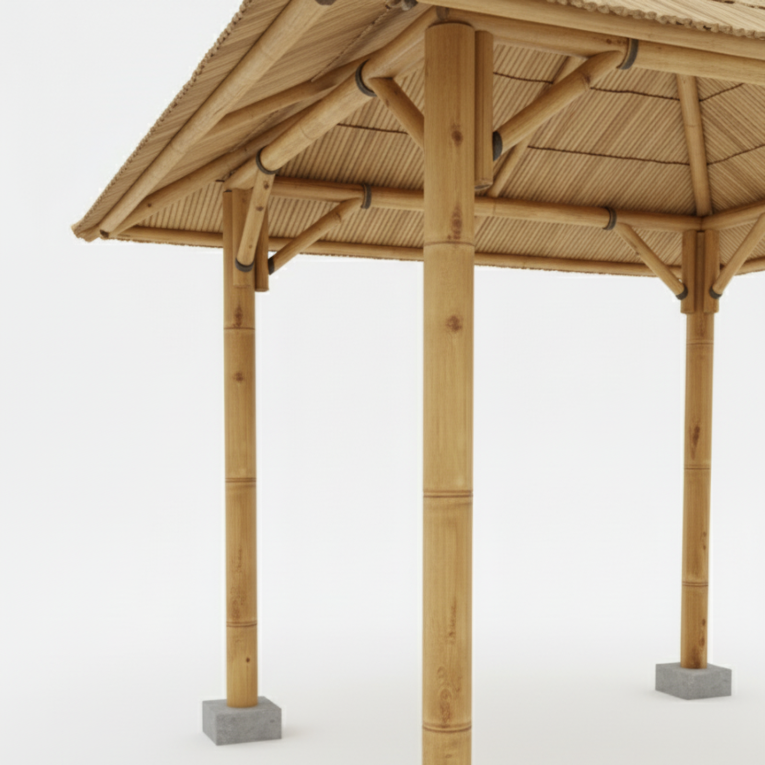Bambushytte til Haven | Gazebo & Pergola Natur med Tag i Bambus eller Palme | 250x250 & 300x300 cm