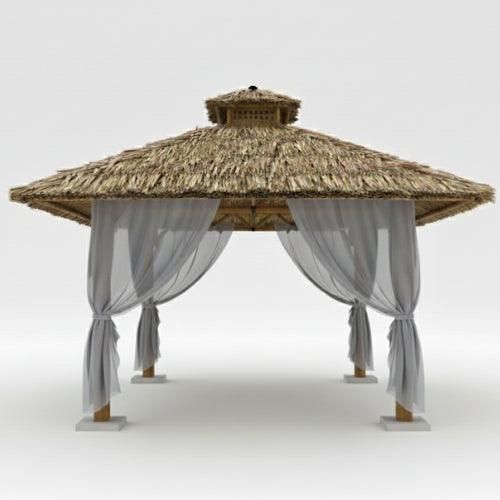 Bambushytte til Haven | Gazebo & Pergola Natur med Tag i Bambus eller Palme | 250x250 & 300x300 cm