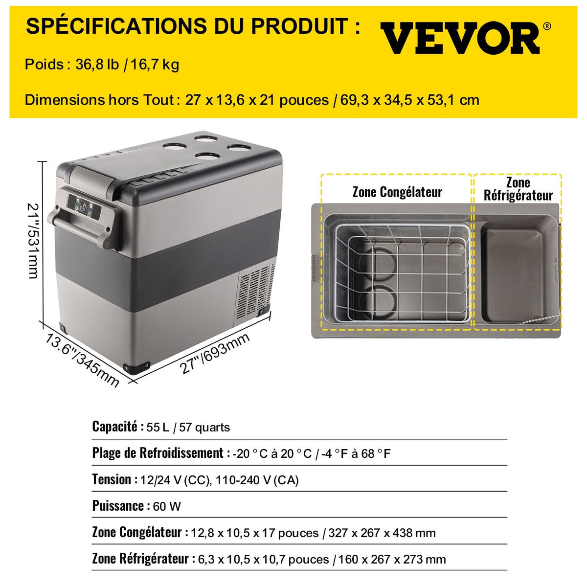 VEVOR elektrisk kølerboks 55 L - billede 7