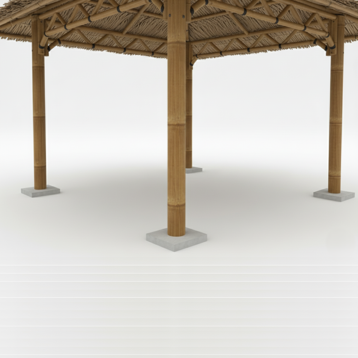 Bambushytte til Haven | Gazebo & Pergola Natur med Tag i Bambus eller Palme | 250x250 & 300x300 cm