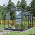 Havedrivhus 4,57m² i Aluminium Antracit og Hærdet Glas 4mm - RINCA
