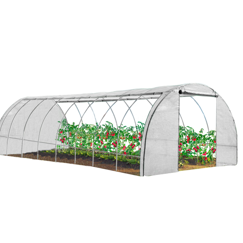 Havetunnel-drivhus 4 Årstider 24M² 8x3M Hvid Maraîchère-serie - VERA