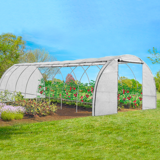 Havetunnel-drivhus 4 Årstider 24M² 8x3M Hvid Maraîchère-serie - VERA