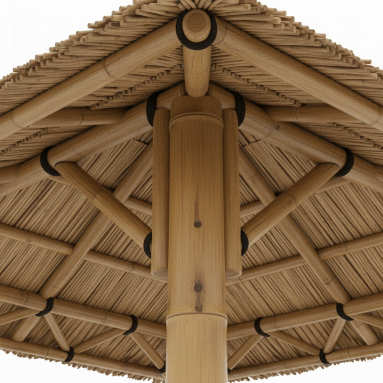 Bambushytte med Hævet Gulv | Balinesisk Gazebo & Pergola med Tag i Bambus eller Palme | 250x250 & 300x300 cm