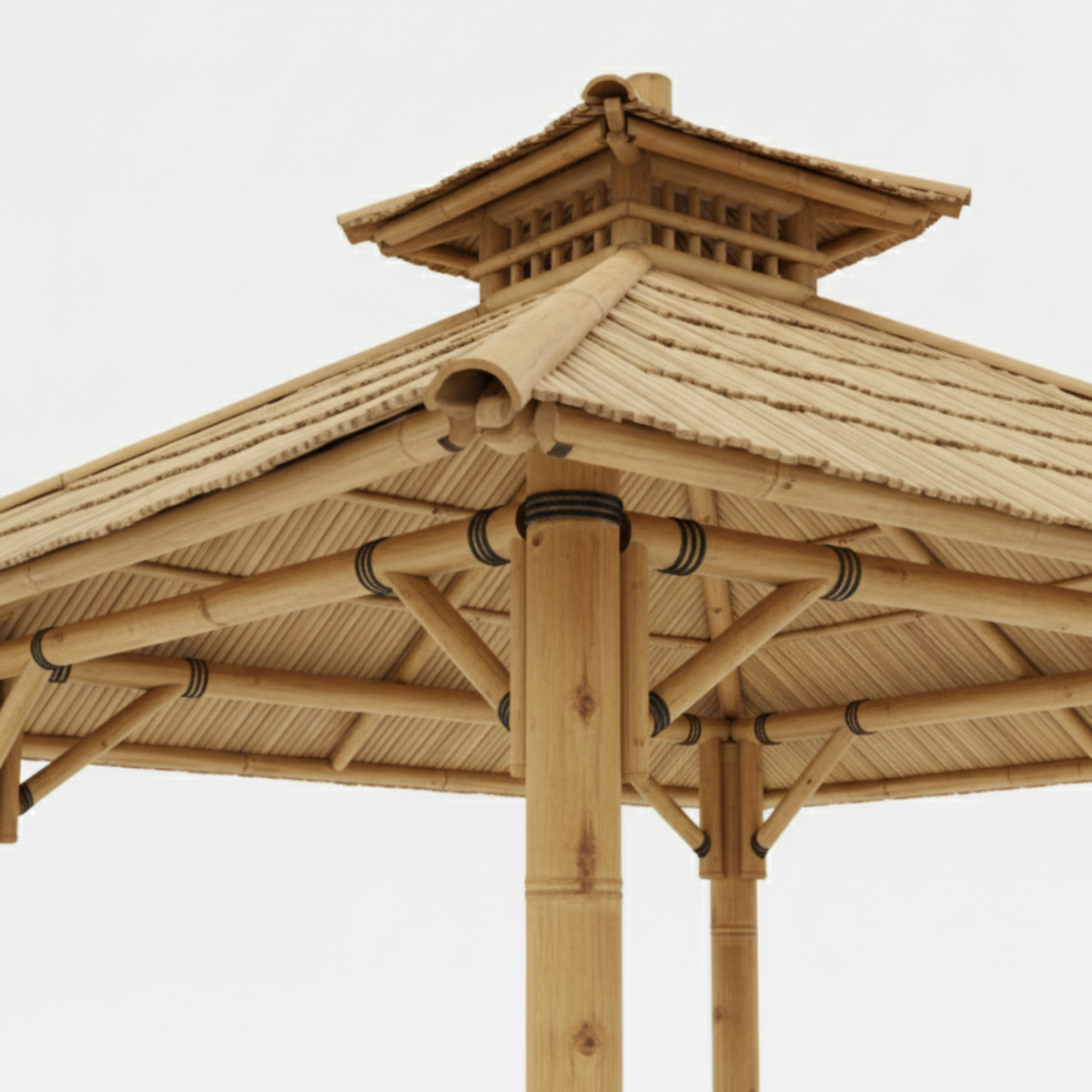 Bambushytte til Haven | Gazebo & Pergola Natur med Tag i Bambus eller Palme | 250x250 & 300x300 cm